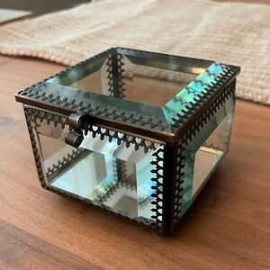 Nicole Miller Glass & Metal Trinket Box